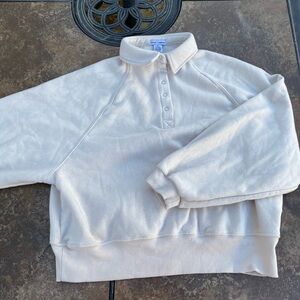 Cream Collared Sweatshirt